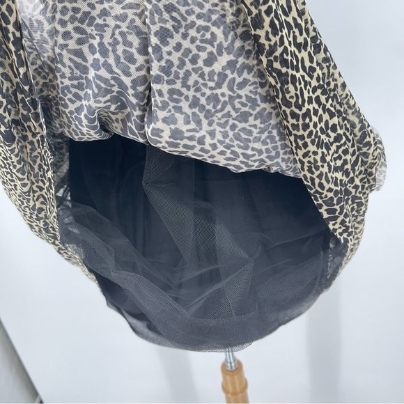 Zara Leopard Animal Print Tulle Mini Dress Size Small NWT - Picture 5 of 10